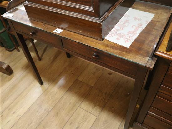 A George III mahogany side table, W.96cm